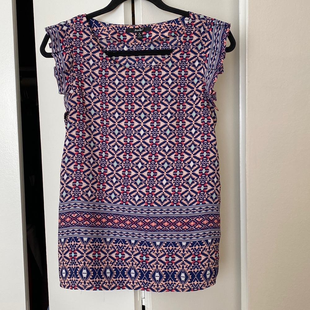 Papaya Geometric Shape Blouse